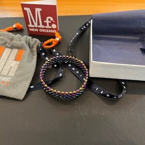 John Humphries Mignon Faget Elizabeth Mardi Gras Bangle Bracelet size Small halo